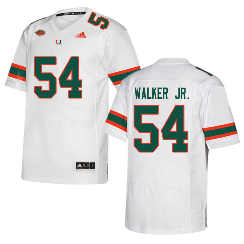Men #54 Issiah Walker Jr. Miami Hurricanes College Football Jerseys Sale-White